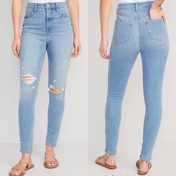 NWT Old Navy Higher High-Waisted Rockstar 360° Stretch Super-Skinny Jeans - Picture 2 of 7